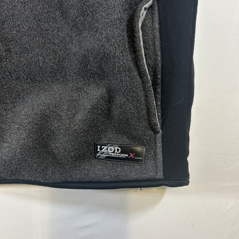 IZOD Sweatshirt Mens 3XL Gray 1/4 Zip Mock Neck Fleece Pullover PerformX Logo - Picture 2 of 5